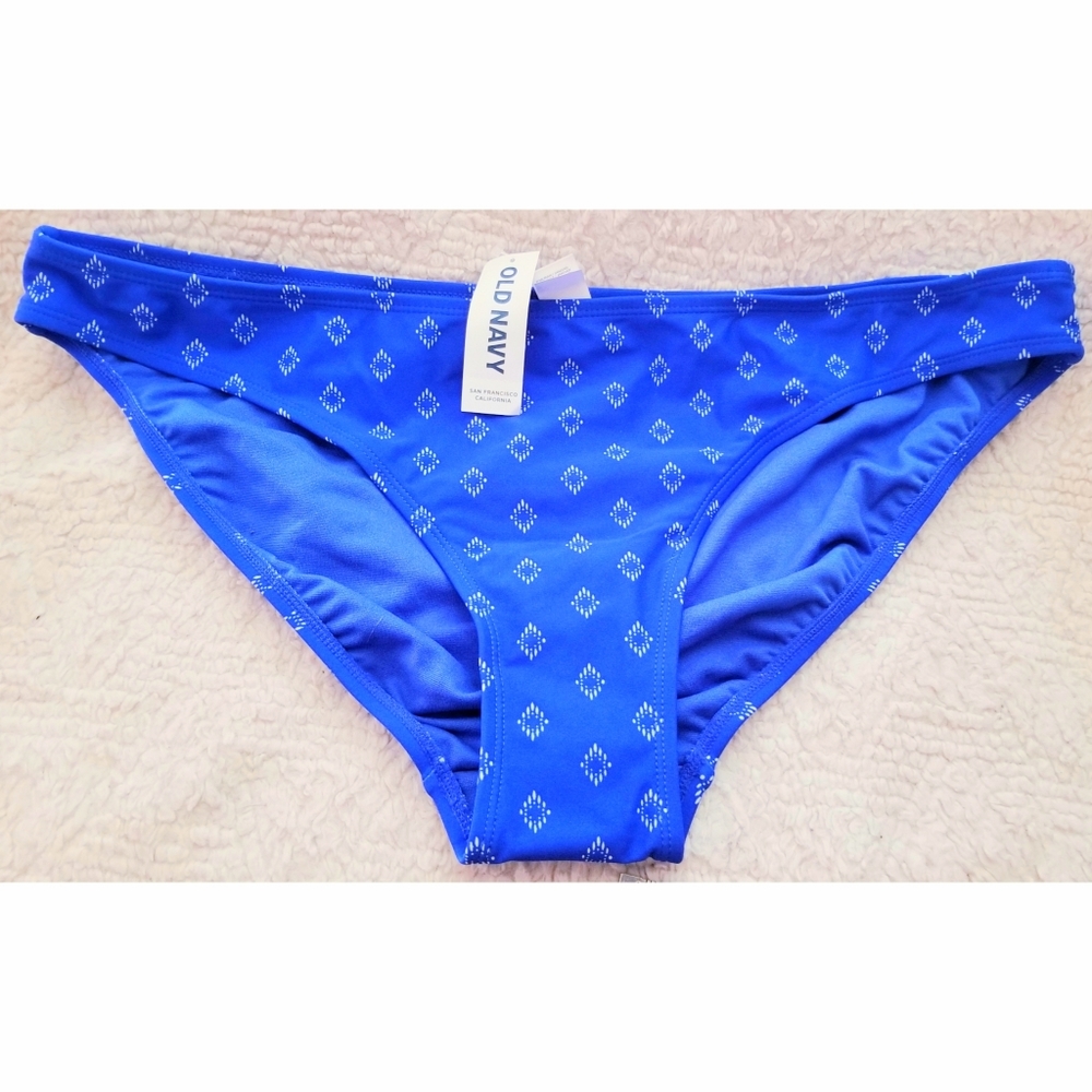 NWT Blue & White Bikini Bottoms